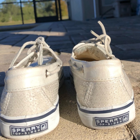 SPERRY | Top-Sider Women White Sequin Boat Shoe Size 8 - Picture 4 of 5